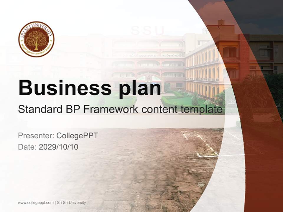 Sri Sri University Competition/Entrepreneurship Contest PPT Template4:3 ratio PPT effect preview image9