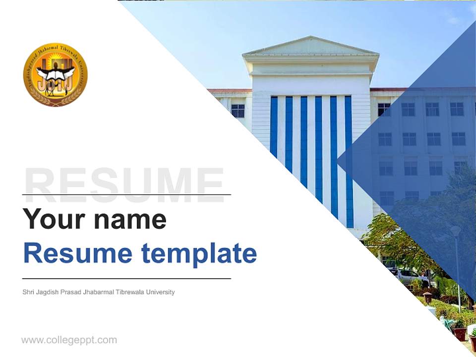 Shri Jagdish Prasad Jhabarmal Tibrewala University Resume PPT Template4:3 ratio PPT effect preview image5