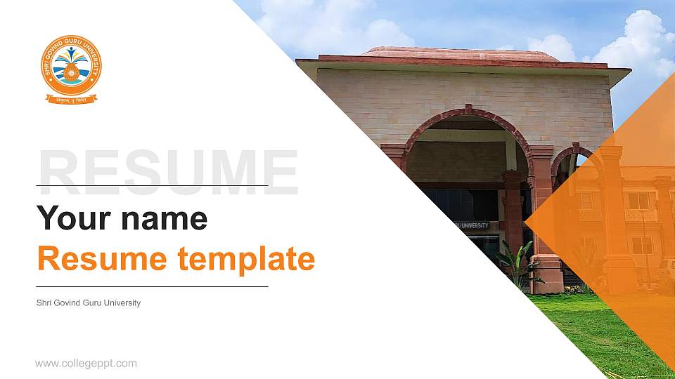 Shri Govind Guru University Resume PPT Template16:9 ratio PPT effect preview image