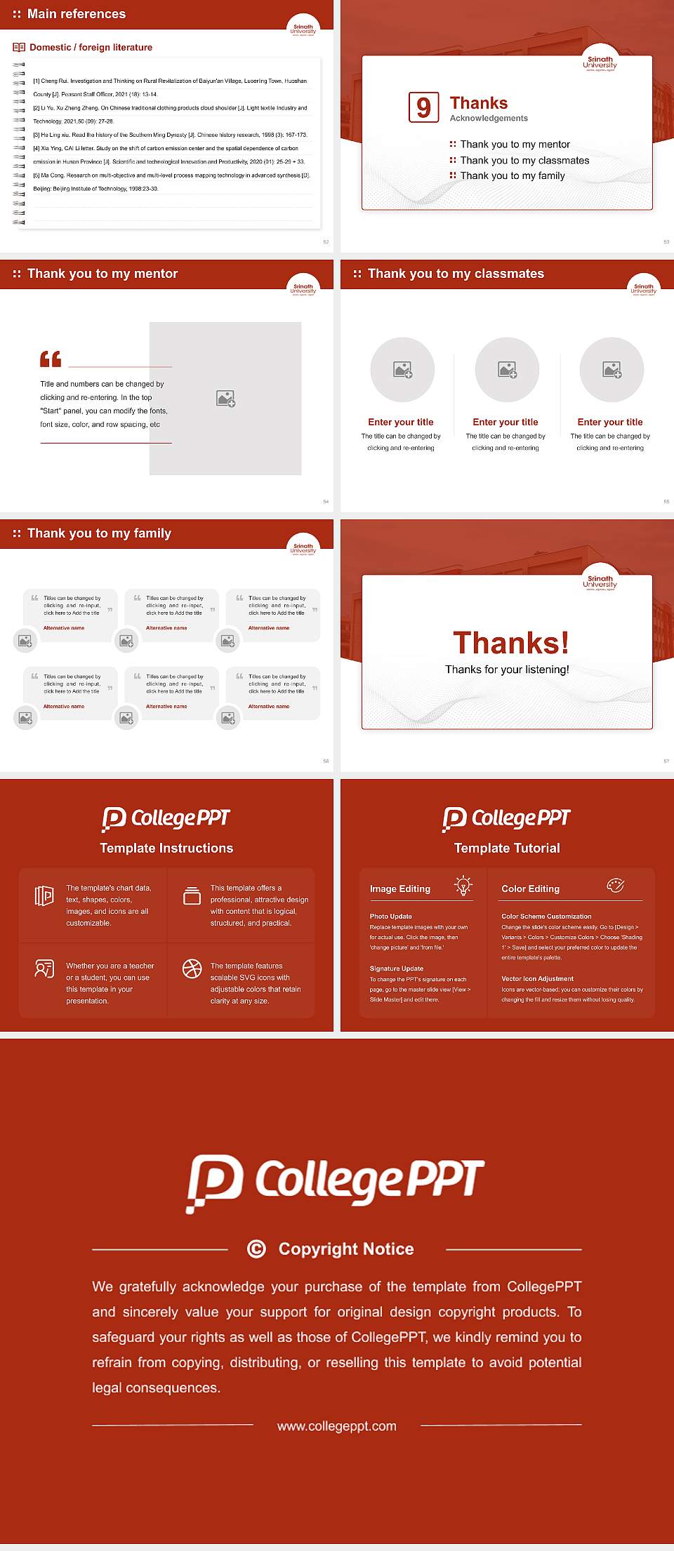 Srinath University Graduation Thesis Defense PPT Template4:3 ratio PPT effect preview image7