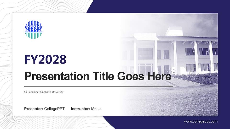 Sir Padampat Singhania University Academic Presentation/Research Findings Report PPT Template16:9 ratio PPT effect preview image