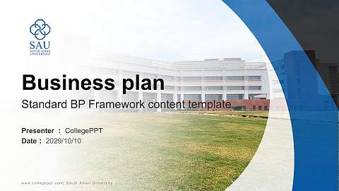 South Asian University Competition/Entrepreneurship Contest PPT Template