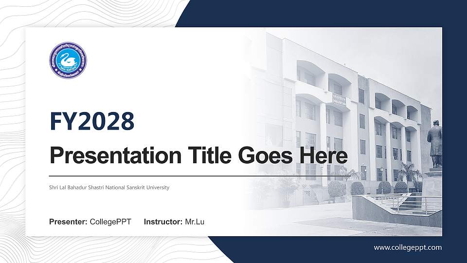 Shri Lal Bahadur Shastri National Sanskrit University Academic Presentation/Research Findings Report PPT Template16:9 ratio PPT effect preview image