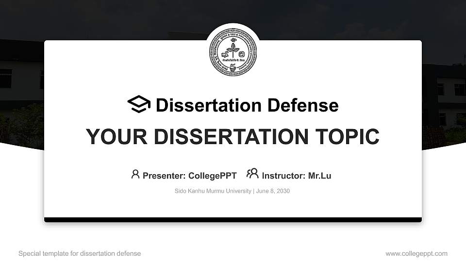Sido Kanhu Murmu University Graduation Thesis Defense PPT Template16:9 ratio PPT effect preview image