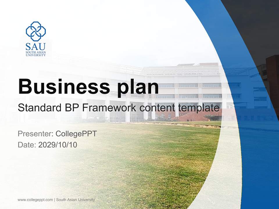 South Asian University Competition/Entrepreneurship Contest PPT Template4:3 ratio PPT effect preview image9