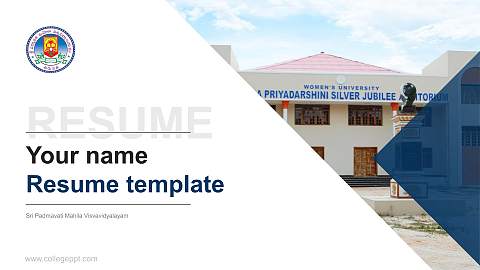 Sri Padmavati Mahila Visvavidyalayam Resume PPT Template
