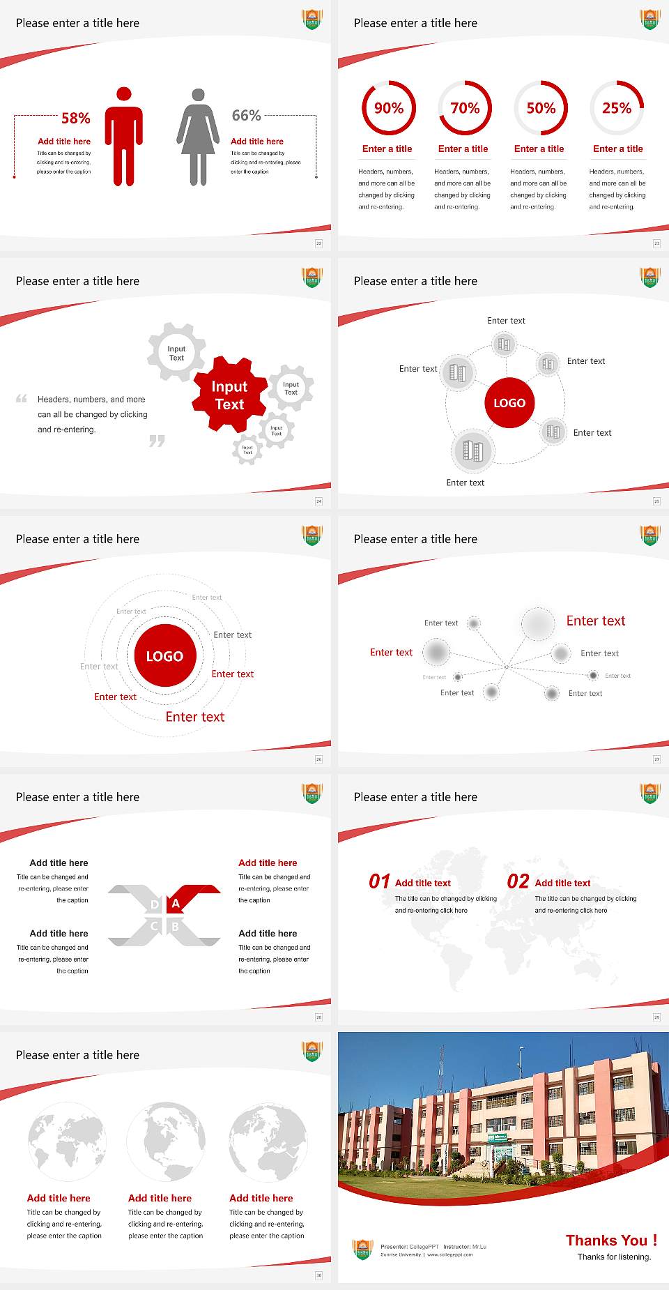 Sunrise University Course/Courseware Creation PPT Template4:3 ratio PPT effect preview image4