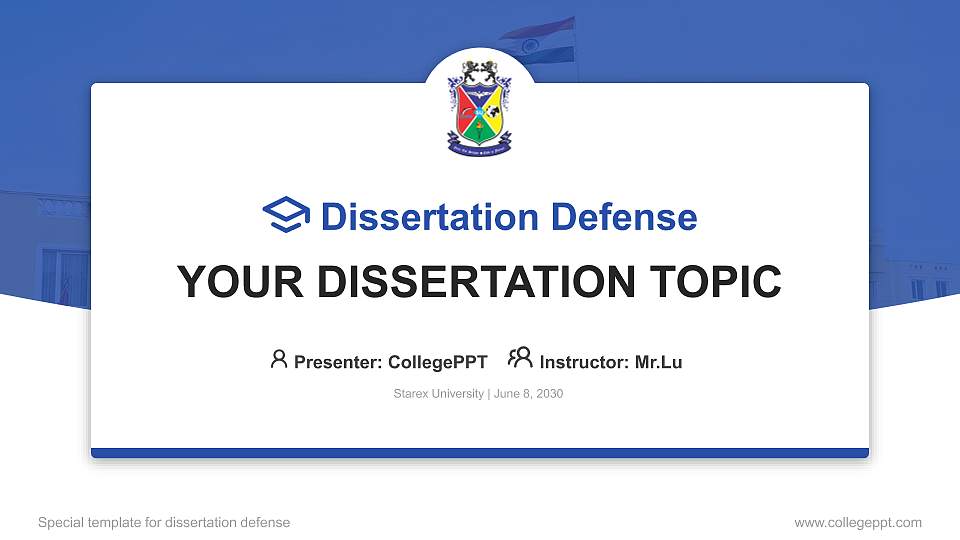 Starex University Graduation Thesis Defense PPT Template16:9 ratio PPT effect preview image