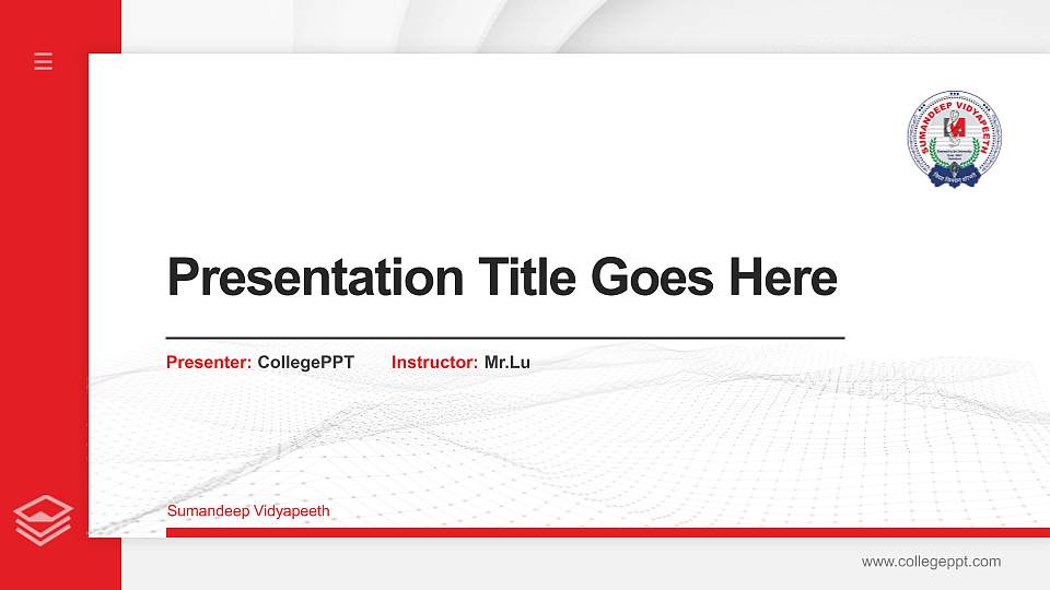Sumandeep Vidyapeeth Thesis Proposal/Graduation Defense PPT Template16:9 ratio PPT effect preview image