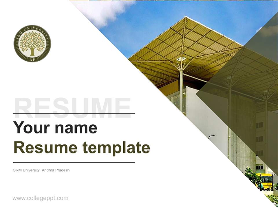 SRM University, Andhra Pradesh Resume PPT Template4:3 ratio PPT effect preview image5