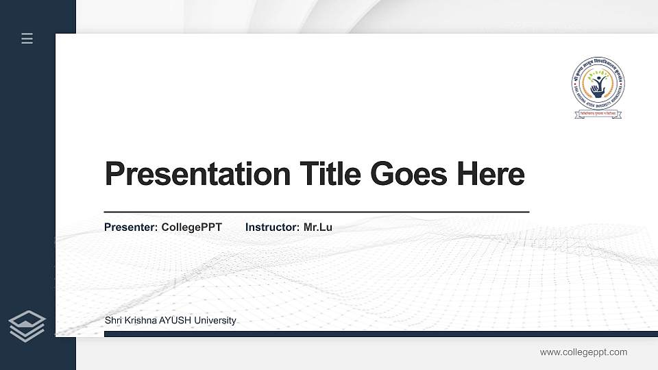 Shri Krishna AYUSH University Thesis Proposal/Graduation Defense PPT Template16:9 ratio PPT effect preview image