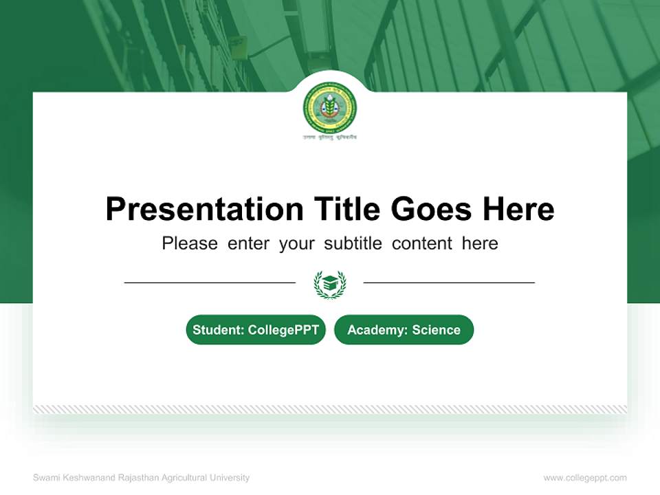 Swami Keshwanand Rajasthan Agricultural University National Scholarship Defense PPT Template4:3 ratio PPT effect preview image4