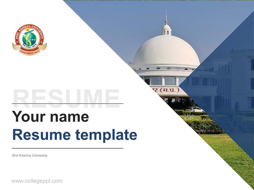 Shri Krishna University Resume PPT Template4:3 ratio PPT effect preview image5