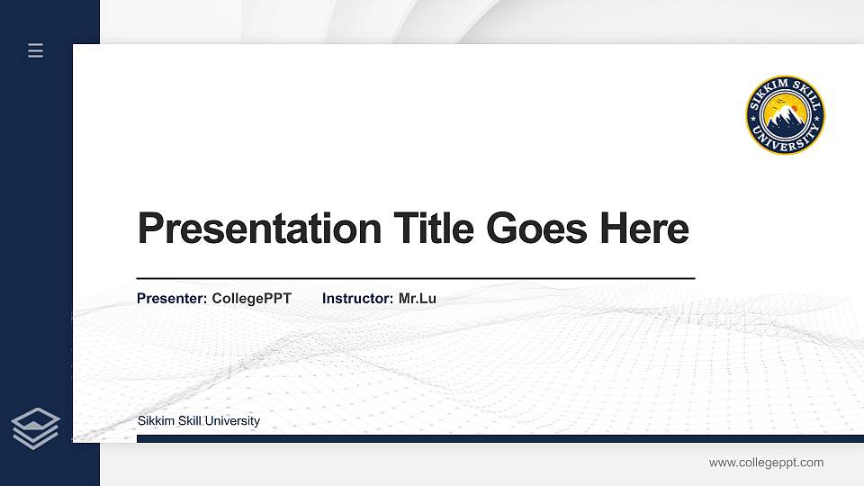Sikkim Skill University Thesis Proposal/Graduation Defense PPT Template16:9 ratio PPT effect preview image