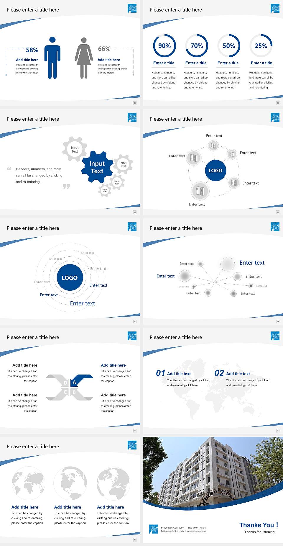 Sri Aurobindo University Course/Courseware Creation PPT Template4:3 ratio PPT effect preview image4
