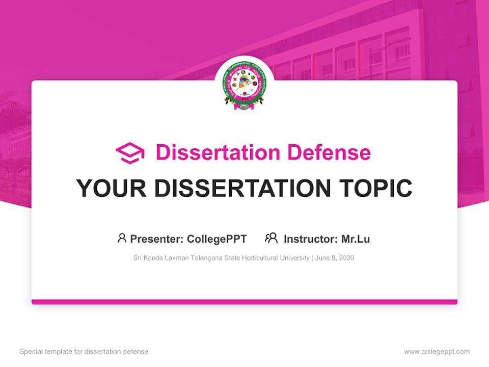 Sri Konda Laxman Telangana State Horticultural University Graduation Thesis Defense PPT Template4:3 ratio PPT effect preview image7