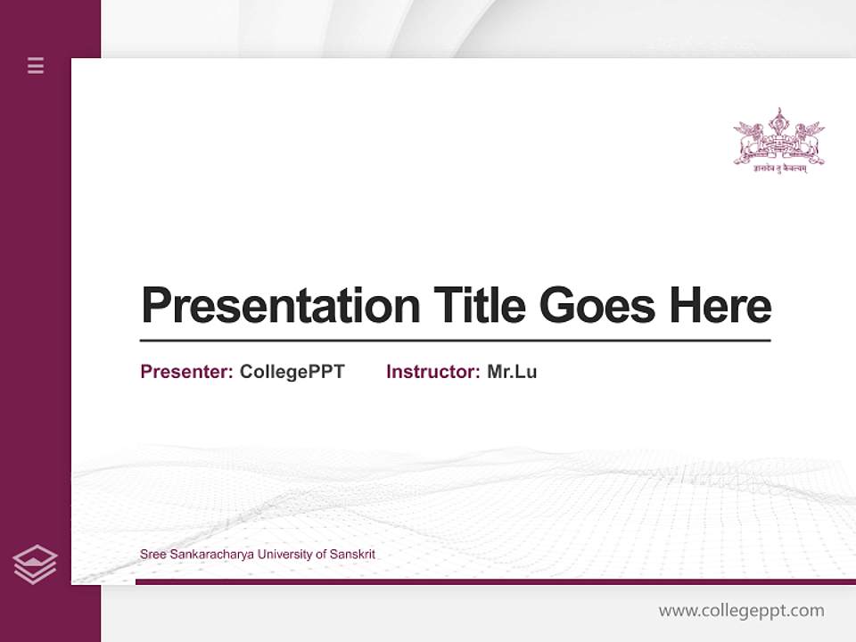 Sree Sankaracharya University of Sanskrit Thesis Proposal/Graduation Defense PPT Template4:3 ratio PPT effect preview image5