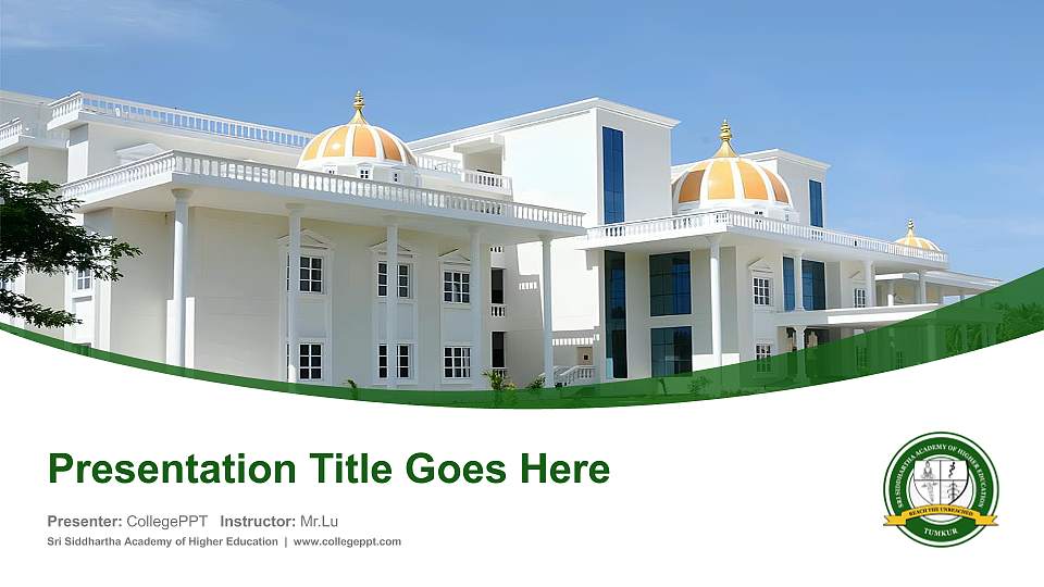 Sri Siddhartha Academy of Higher Education Course/Courseware Creation PPT Template16:9 ratio PPT effect preview image
