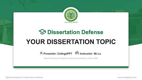 Swami Keshwanand Rajasthan Agricultural University Graduation Thesis Defense PPT Template