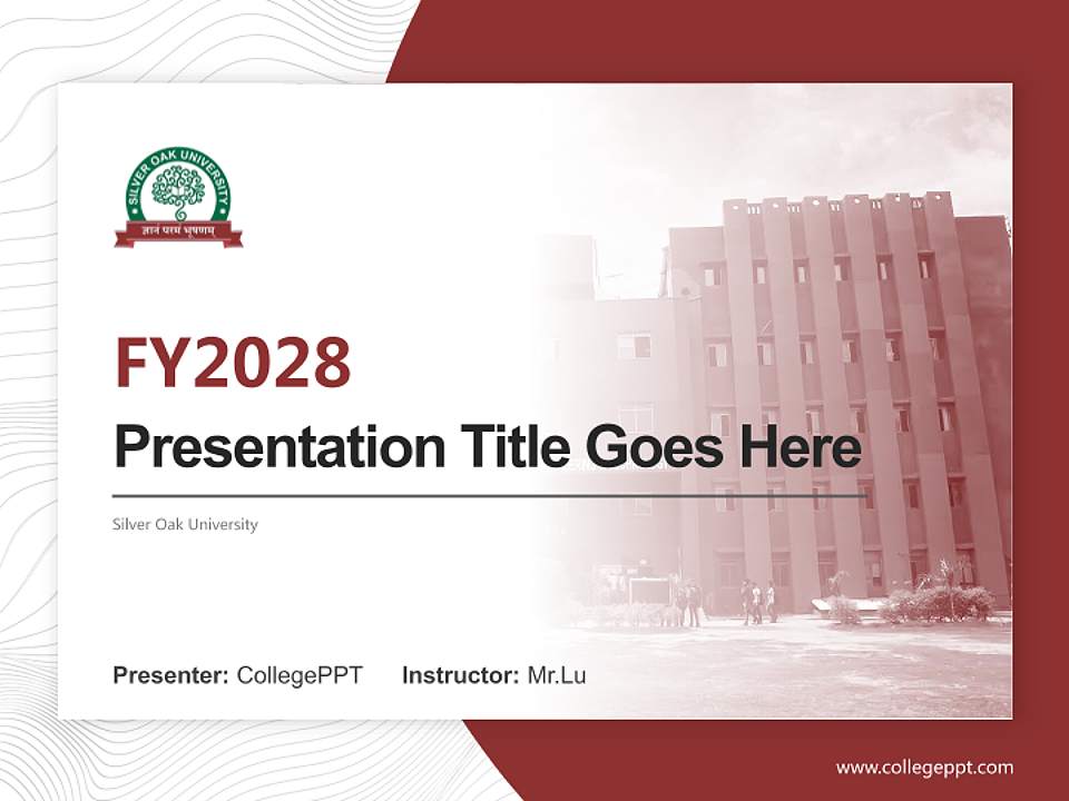 Silver Oak University Academic Presentation/Research Findings Report PPT Template4:3 ratio PPT effect preview image5