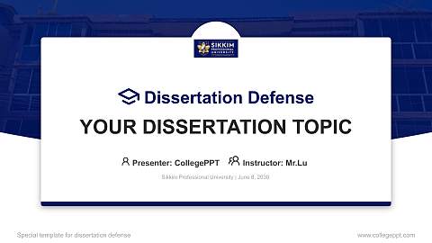 Sikkim Professional University Graduation Thesis Defense PPT Template