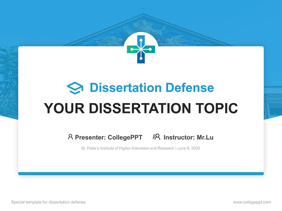 St. Peter’s Institute of Higher Education and Research Graduation Thesis Defense PPT Template4:3 ratio PPT effect preview image7