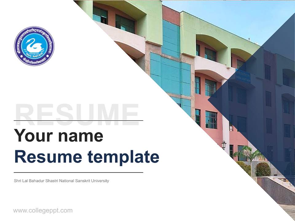 Shri Lal Bahadur Shastri National Sanskrit University Resume PPT Template4:3 ratio PPT effect preview image5