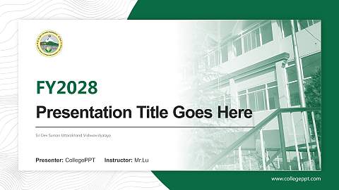 Sri Dev Suman Uttarakhand Vishwavidyalaya Academic Presentation/Research Findings Report PPT Template