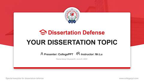 Sumandeep Vidyapeeth Graduation Thesis Defense PPT Template