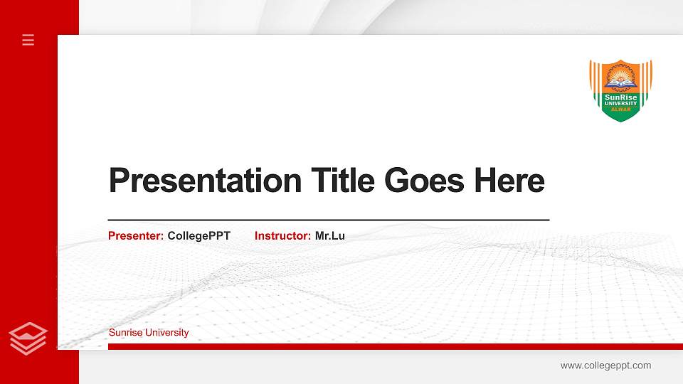 Sunrise University Thesis Proposal/Graduation Defense PPT Template16:9 ratio PPT effect preview image