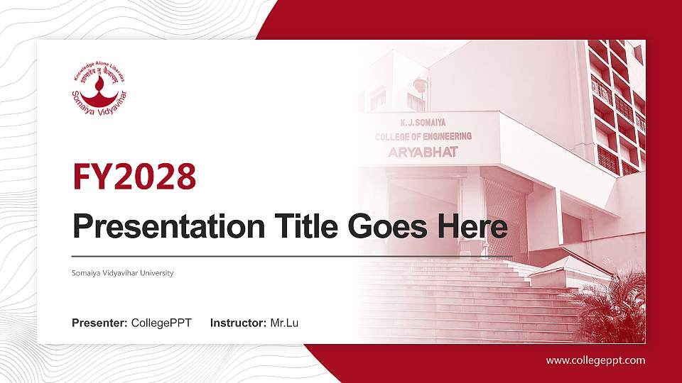 Somaiya Vidyavihar University Academic Presentation/Research Findings Report PPT Template16:9 ratio PPT effect preview image