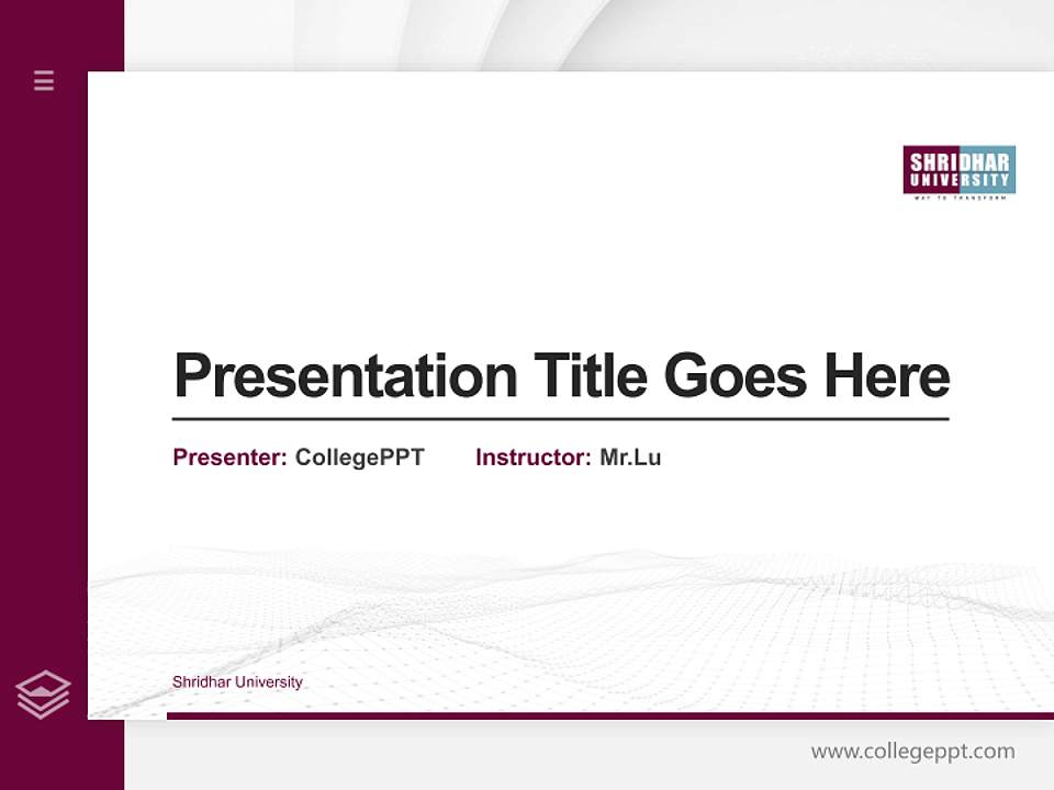 Shridhar University Thesis Proposal/Graduation Defense PPT Template4:3 ratio PPT effect preview image5