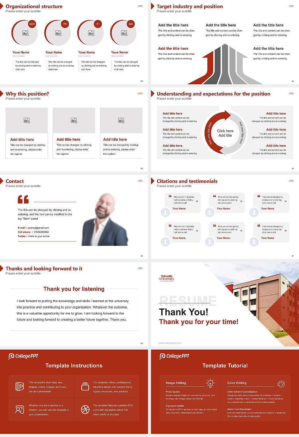 Srinath University Resume PPT Template16:9 ratio PPT effect preview image4