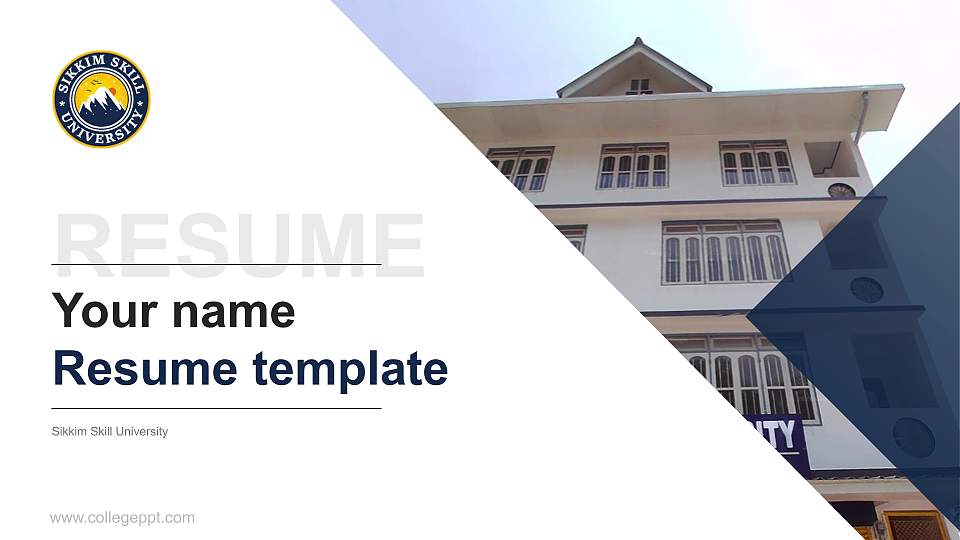 Sikkim Skill University Resume PPT Template16:9 ratio PPT effect preview image