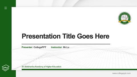 Sri Siddhartha Academy of Higher Education Thesis Proposal/Graduation Defense PPT Template