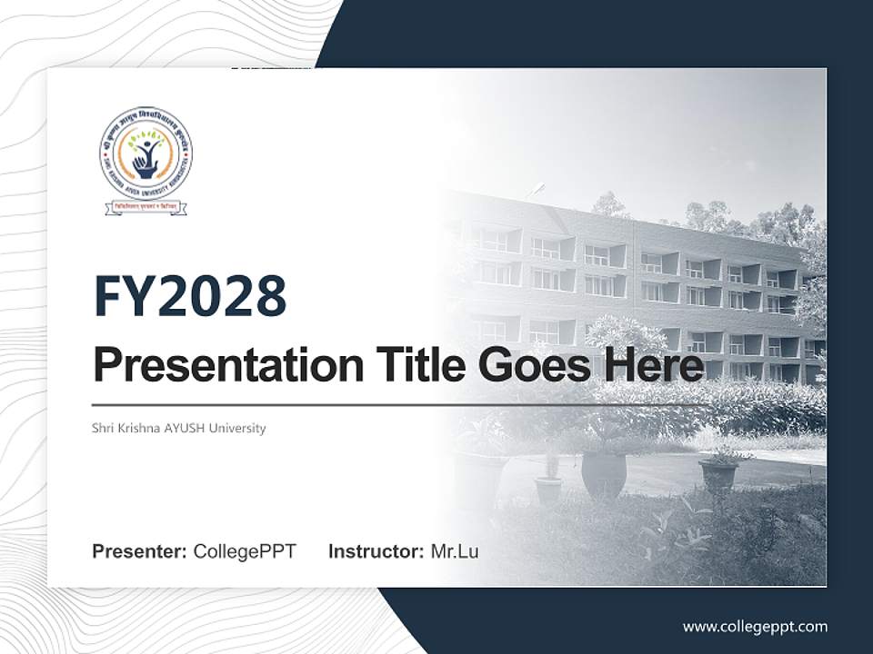 Shri Krishna AYUSH University Academic Presentation/Research Findings Report PPT Template4:3 ratio PPT effect preview image5