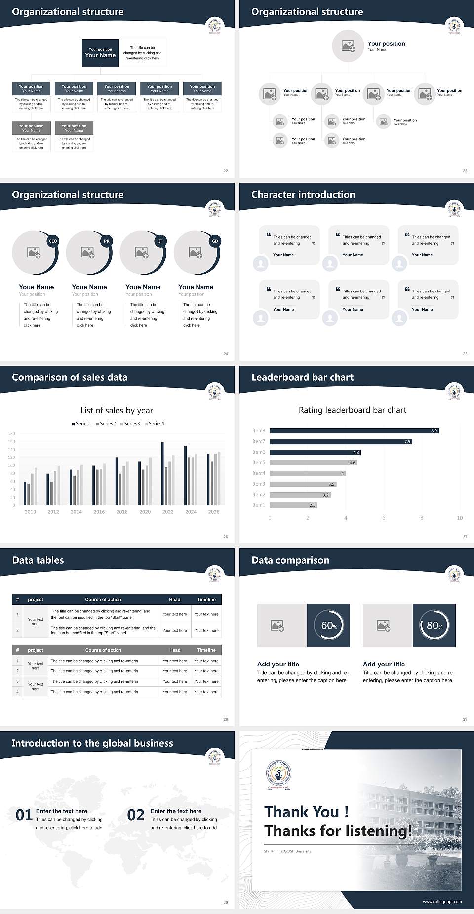Shri Krishna AYUSH University Academic Presentation/Research Findings Report PPT Template4:3 ratio PPT effect preview image4