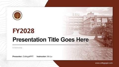 Sri Sri University Academic Presentation/Research Findings Report PPT Template