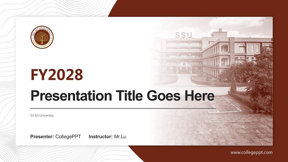 Sri Sri University Academic Presentation/Research Findings Report PPT Template16:9 ratio PPT effect preview image