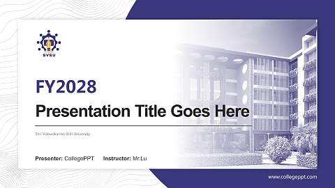 Shri Vishwakarma Skill University Academic Presentation/Research Findings Report PPT Template