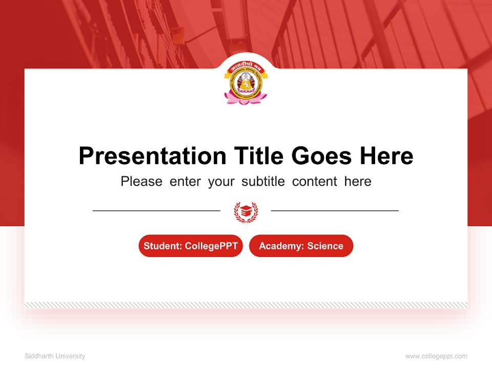 Siddharth University National Scholarship Defense PPT Template4:3 ratio PPT effect preview image4