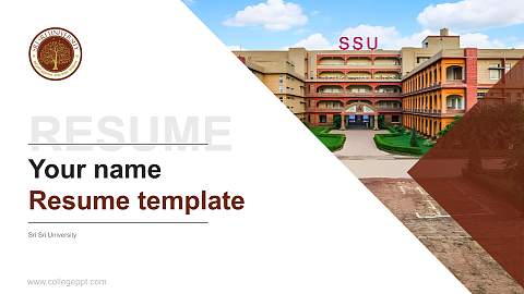 Sri Sri University Resume PPT Template