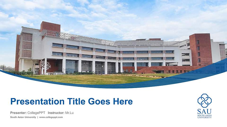 South Asian University Course/Courseware Creation PPT Template16:9 ratio PPT effect preview image