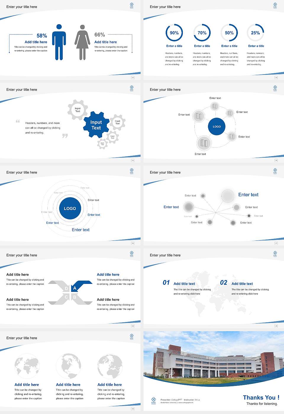 South Asian University Course/Courseware Creation PPT Template16:9 ratio PPT effect preview image4