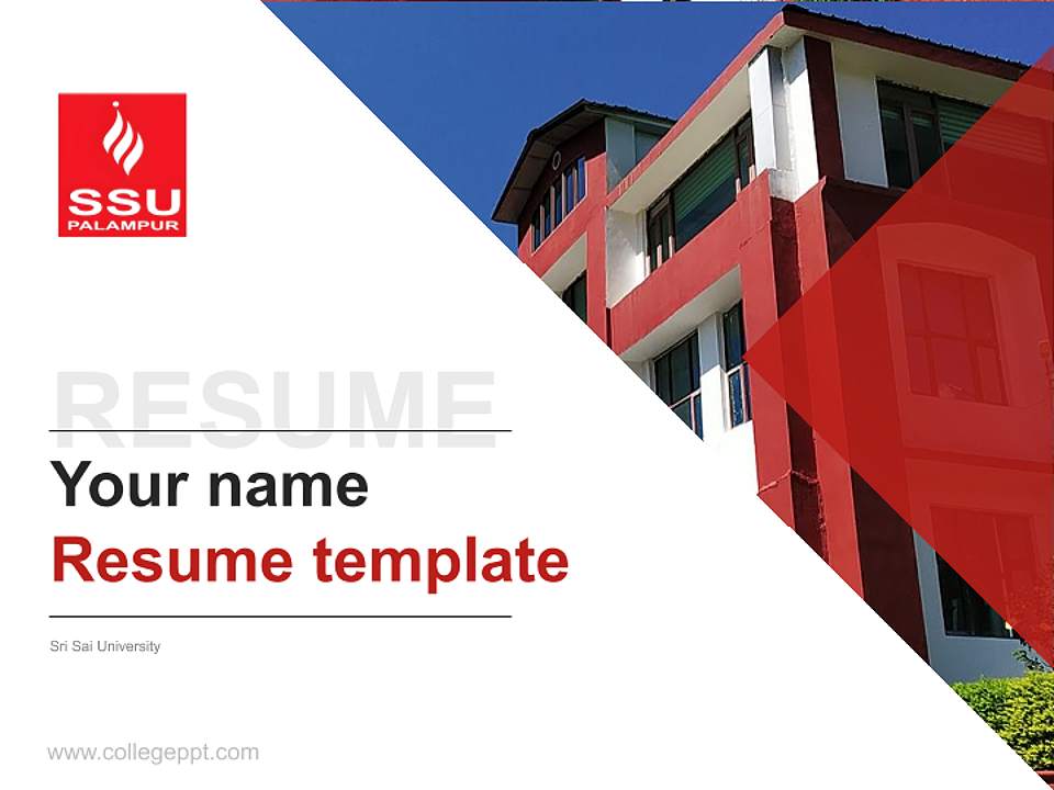 Sri Sai University Resume PPT Template4:3 ratio PPT effect preview image5