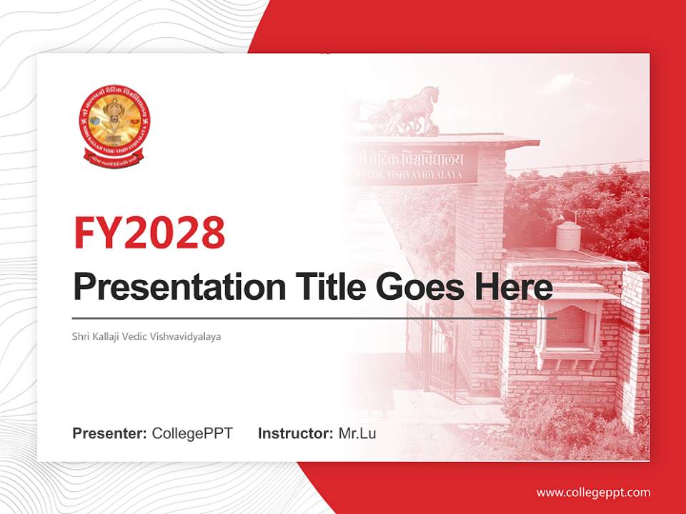 Shri Kallaji Vedic Vishvavidyalaya Academic Presentation/Research Findings Report PPT Template4:3 ratio PPT effect preview image5