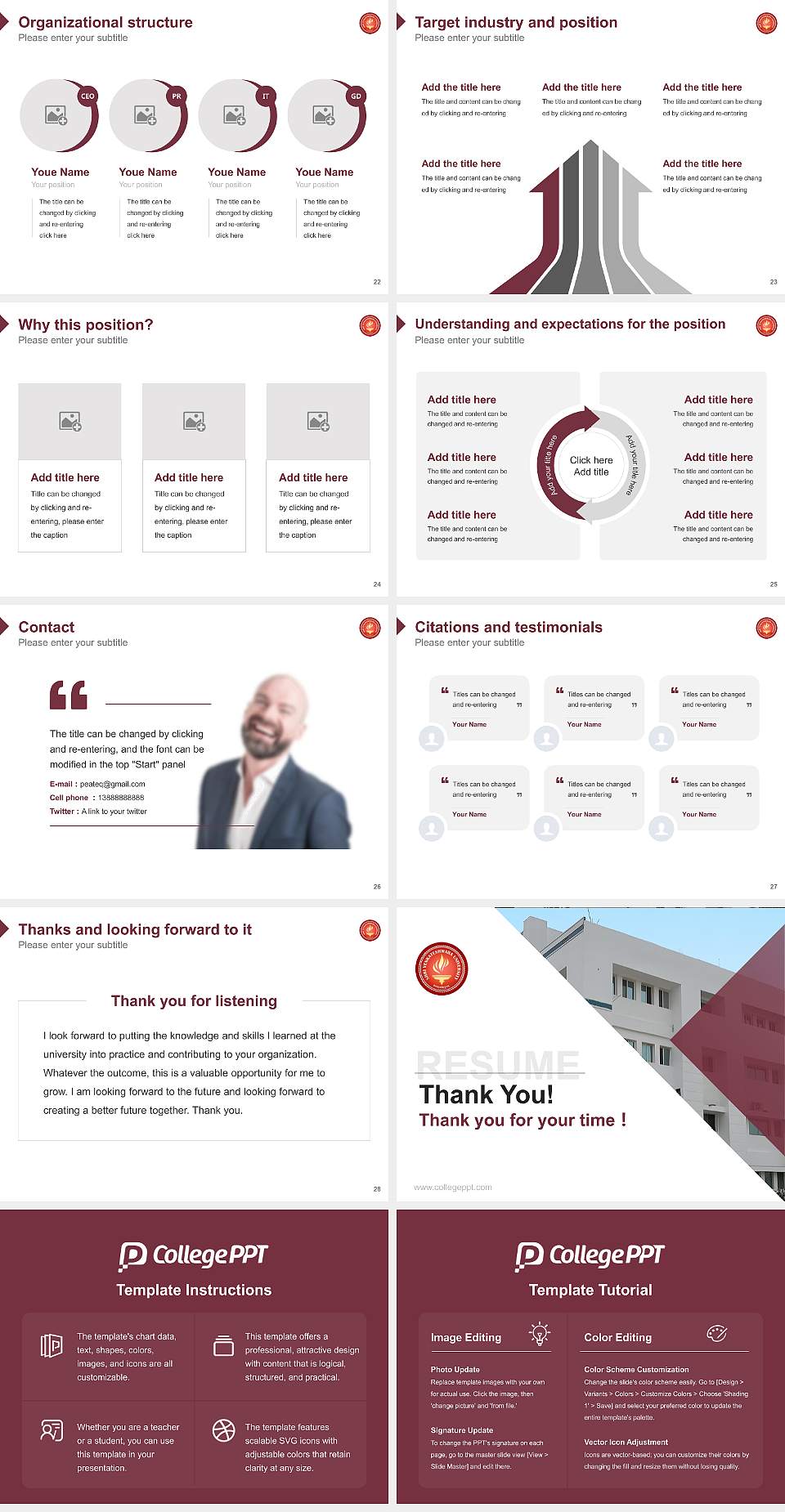 Shri Venkateshwara University Resume PPT Template4:3 ratio PPT effect preview image4