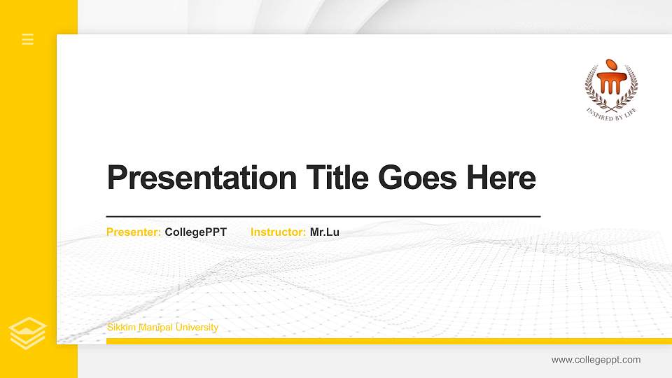 Sikkim Manipal University Thesis Proposal/Graduation Defense PPT Template16:9 ratio PPT effect preview image