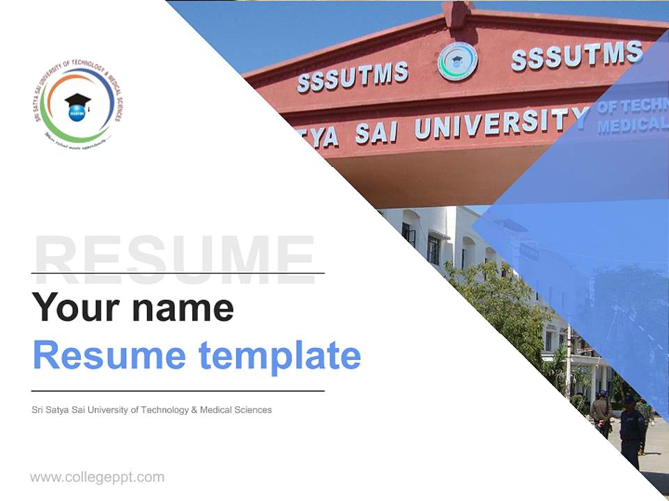 Sri Satya Sai University of Technology & Medical Sciences Resume PPT Template4:3 ratio PPT effect preview image5
