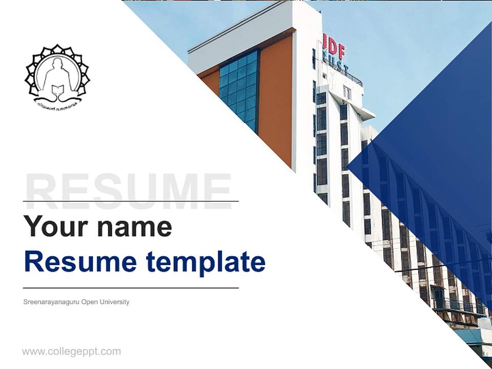 Sreenarayanaguru Open University Resume PPT Template4:3 ratio PPT effect preview image5